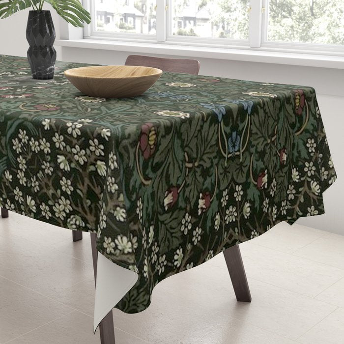William Morris Dark Floral Tablecloth Gallery Image 3