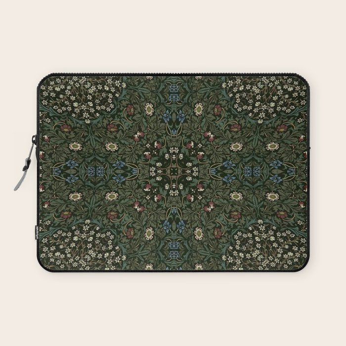 William Morris Dark Floral Laptop Sleeve Gallery Image 1