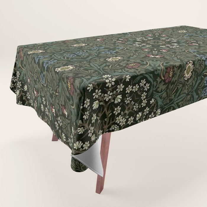 William Morris Dark Floral Tablecloth Gallery Image 1