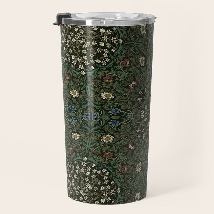 William Morris Dark Floral Travel Mug Gallery Image 3