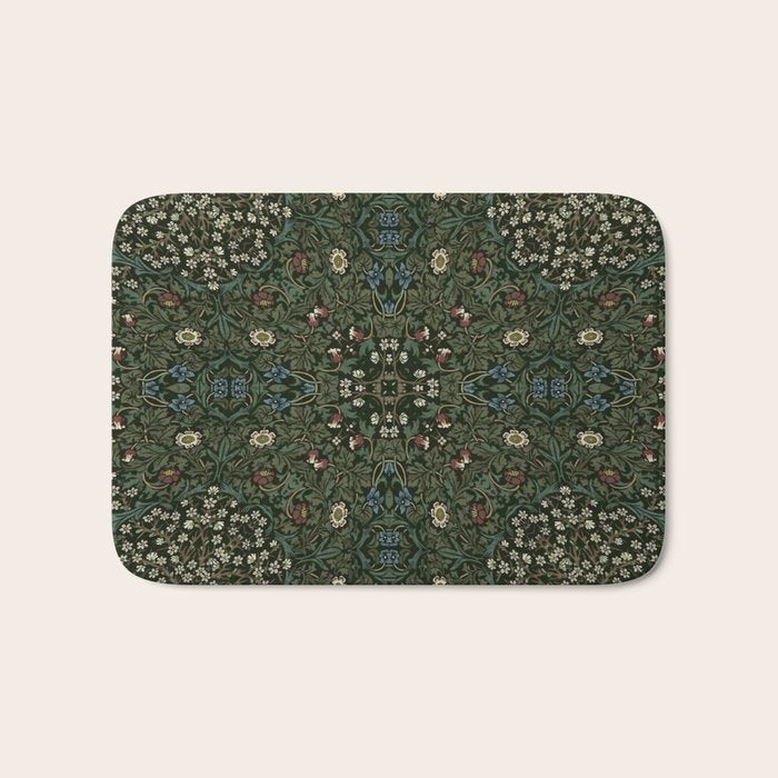 William Morris Dark Floral Bath Mat Gallery Image 1