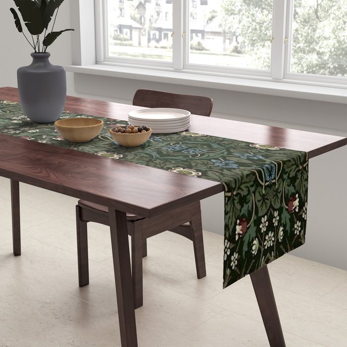 William Morris Dark Floral Table Runner Gallery Image 2