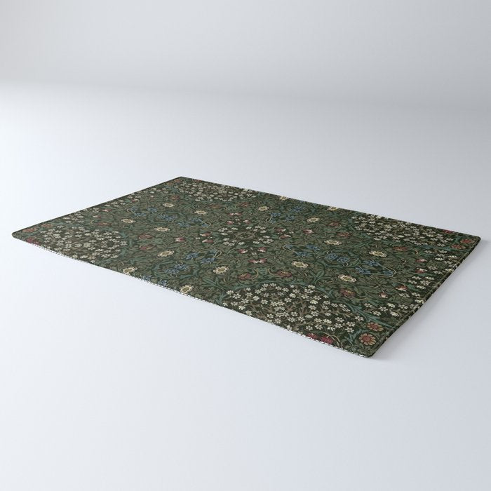 William Morris Dark Floral Rug Gallery Image 3