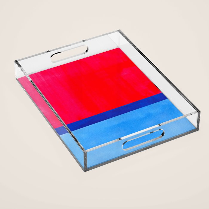 Cerulean Blue Red  Acrylic Tray Gallery Image 1