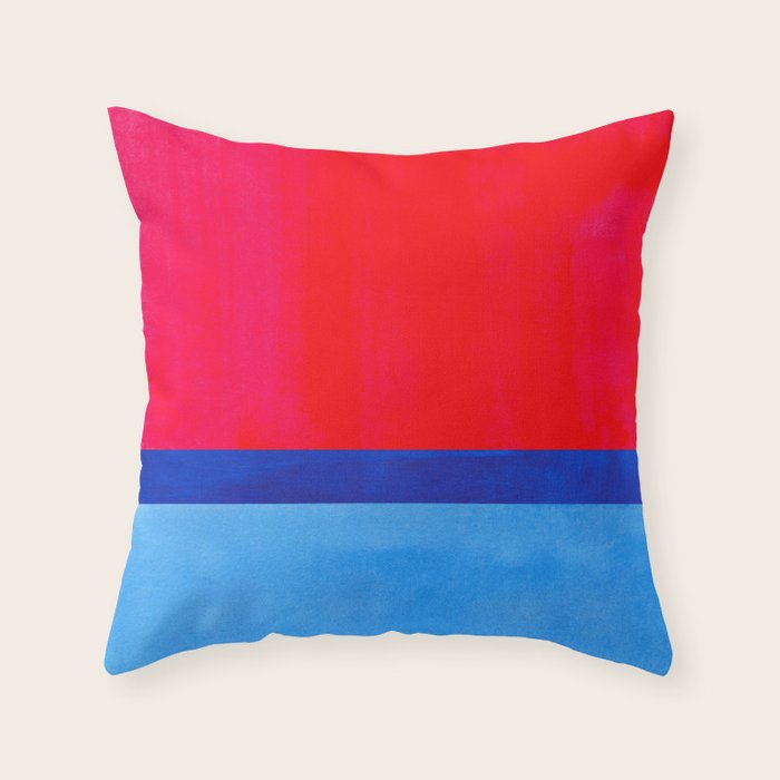 Cerulean Blue Red  Throw Pillow Gallery Image 6