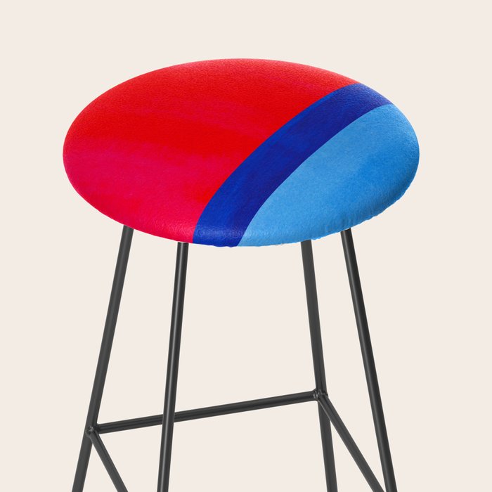 Cerulean Blue Red  Stool Gallery Image 2