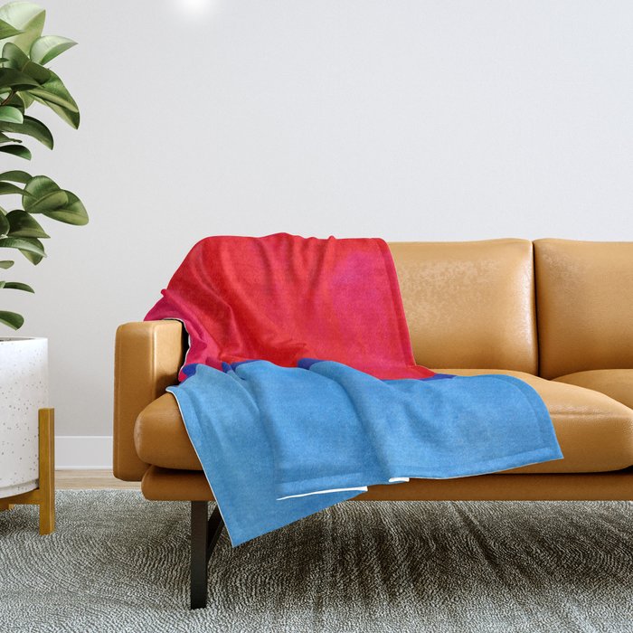 Cerulean Blue Red  Throw Blanket Gallery Image 1