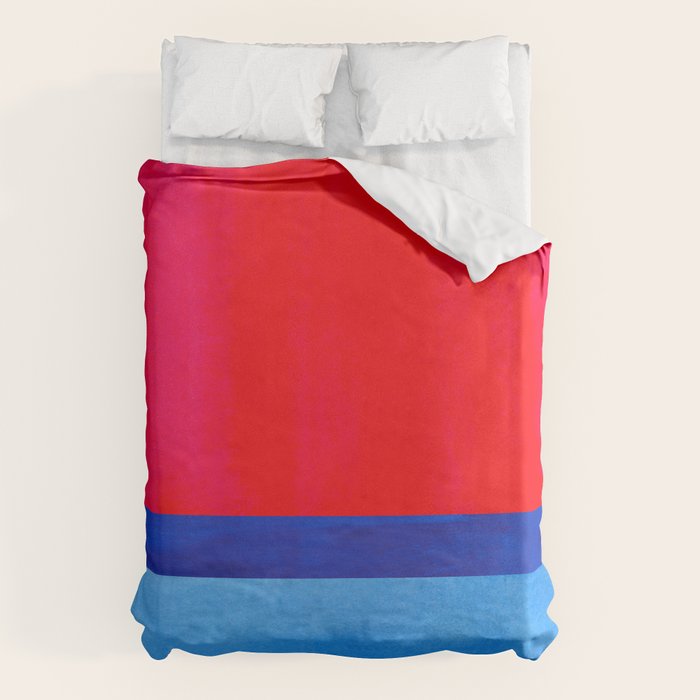 Cerulean Blue Red  Duvet Cover Gallery Image 1
