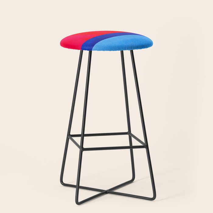 Cerulean Blue Red  Stool Gallery Image 1