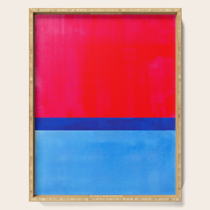 Cerulean Blue Red  Serving Tray Gallery Image 1