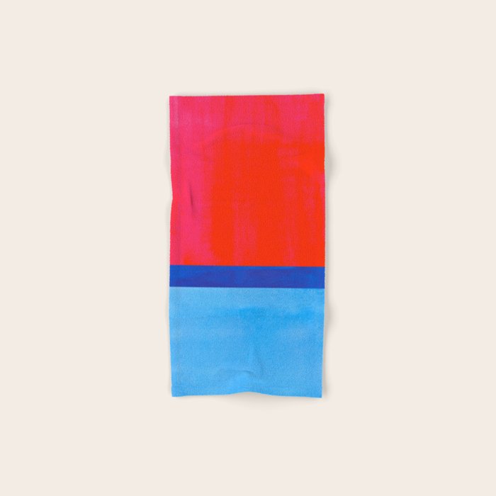 Cerulean Blue Red  Bath Towel Gallery Image 1