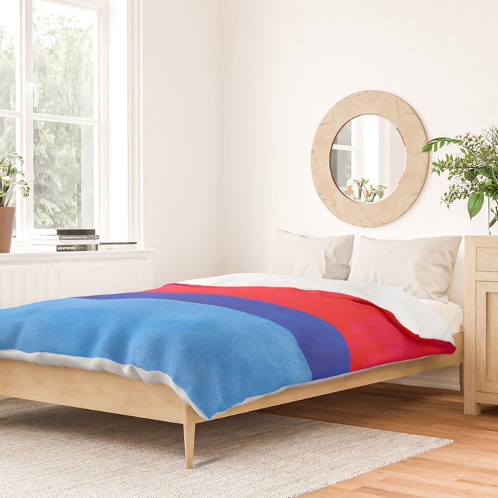 Cerulean Blue Red  Duvet Cover Gallery Image 2