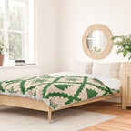 Festive Christmas Check in Green & Off White Duvet Cover Gallery Image 2