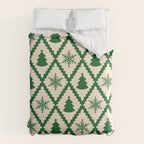 Festive Christmas Check in Green & Off White Comforter Gallery Image 6