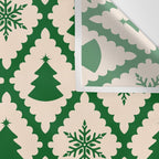 Festive Christmas Check in Green & Off White Wall Tapestry Gallery Image 3