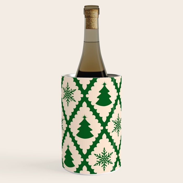 Festive Christmas Check in Green & Off White Wine Chiller Gallery Image 2