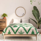 Festive Christmas Check in Green & Off White Comforter Gallery Image 3