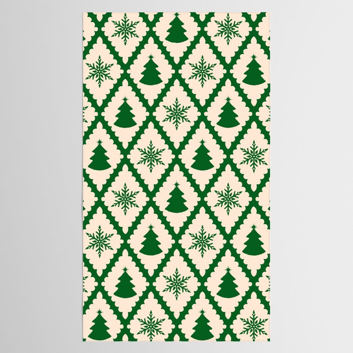 Festive Christmas Check in Green & Off White Tablecloth Gallery Image 2