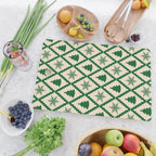 Festive Christmas Check in Green & Off White Cutting Board Gallery Image 2