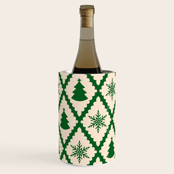 Festive Christmas Check in Green & Off White Wine Chiller Gallery Image 3