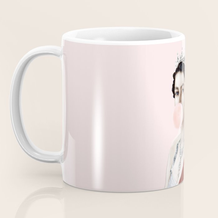 Queen Elizabeth II Blowing Pink Bubble gum Coffee Mug Gallery Image 3