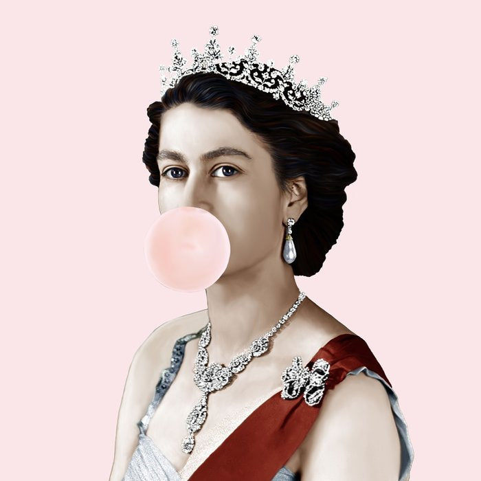 Queen Elizabeth II Blowing Pink Bubble gum Coffee Mug Gallery Image 2