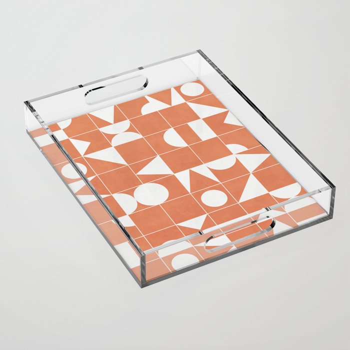 My Favorite Geometric Patterns No.14 - Coral Acrylic Tray Gallery Image 1