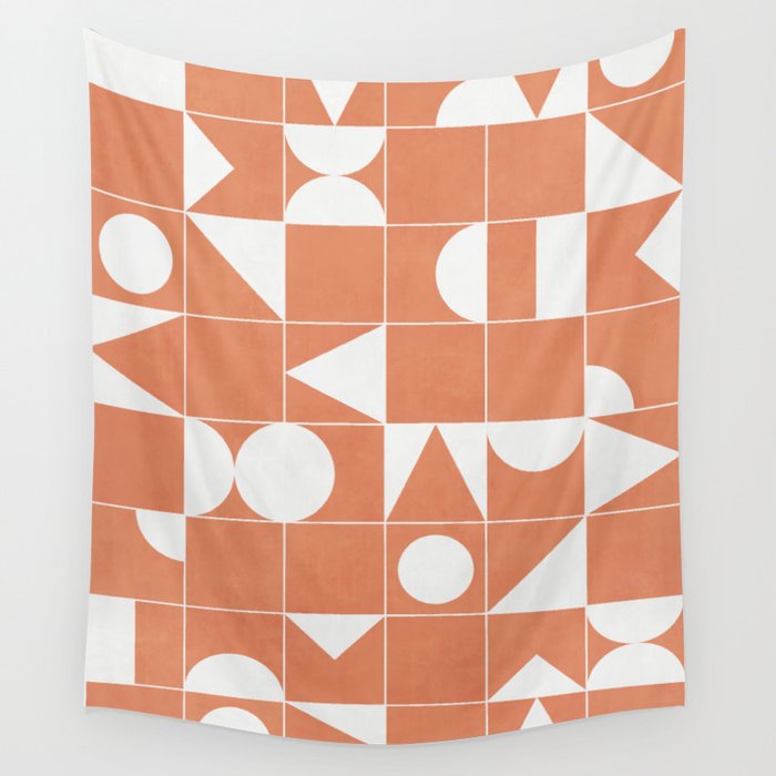 My Favorite Geometric Patterns No.14 - Coral Wall Tapestry Gallery Image 4