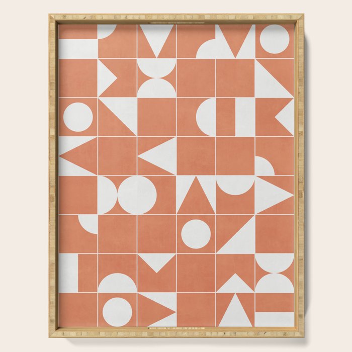 My Favorite Geometric Patterns No.14 - Coral Serving Tray Gallery Image 1