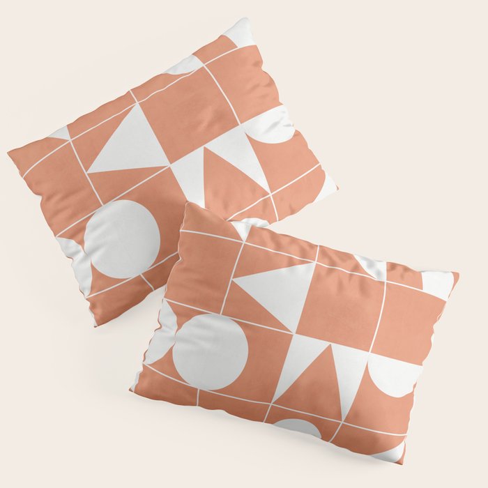 My Favorite Geometric Patterns No.14 - Coral Pillow Sham Gallery Image 3