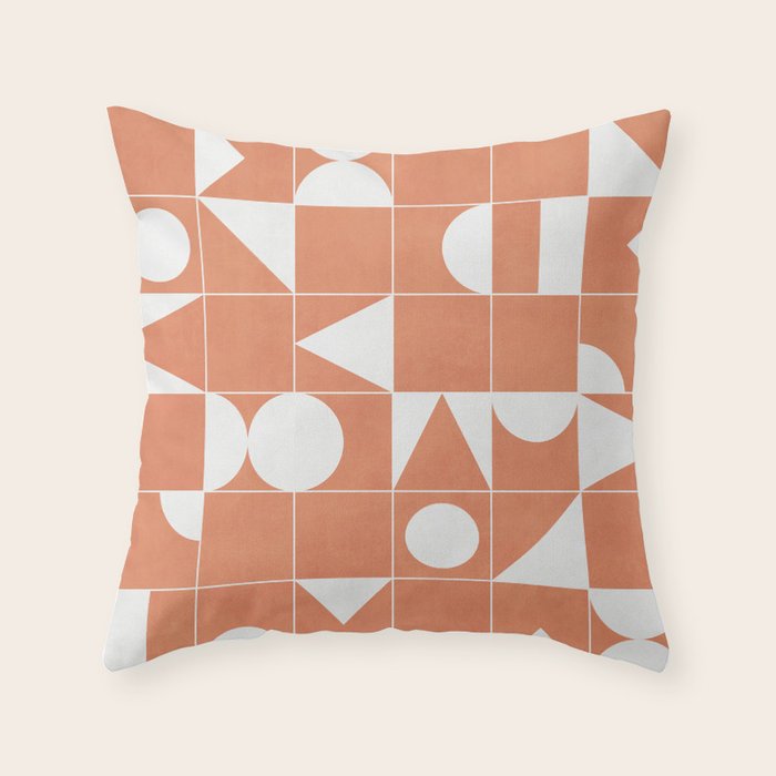 My Favorite Geometric Patterns No.14 - Coral Throw Pillow Gallery Image 6