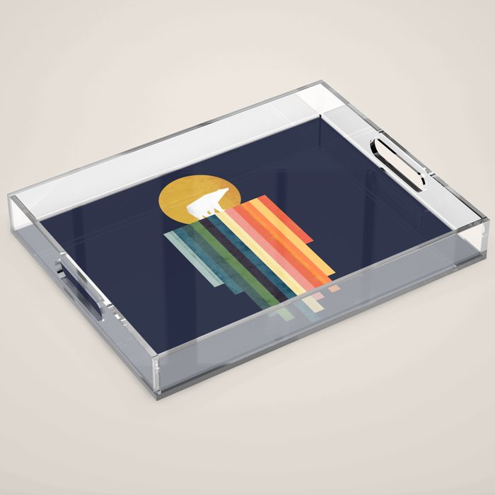 Polar bear on ice cream Acrylic Tray Gallery Image 1