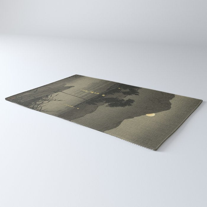 Hasui Kawase, Moon Over Lakeside - Vintage Japanese Woodblock Print Art Rug Gallery Image 3