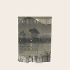 Hasui Kawase, Moon Over Lakeside - Vintage Japanese Woodblock Print Art Wall Hanging Gallery Image 1