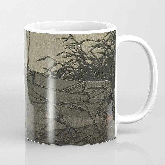 Hasui Kawase, Moon Over Lakeside - Vintage Japanese Woodblock Print Art Coffee Mug Gallery Image 1