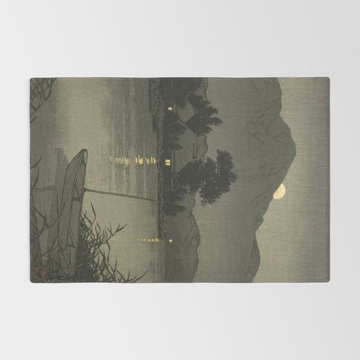 Hasui Kawase, Moon Over Lakeside - Vintage Japanese Woodblock Print Art Rug Gallery Image 2
