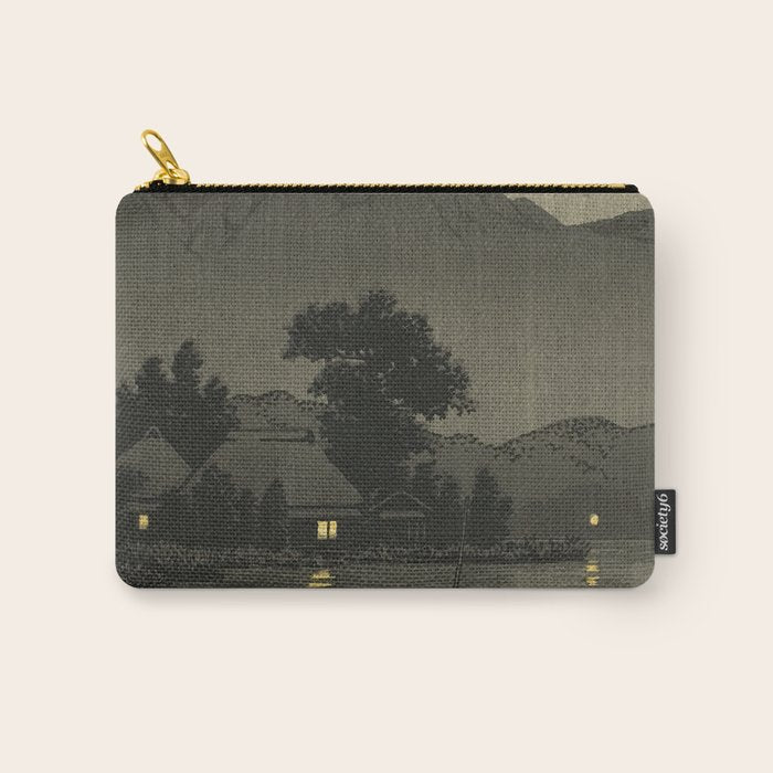 Hasui Kawase, Moon Over Lakeside - Vintage Japanese Woodblock Print Art Carry All Pouch Gallery Image 1