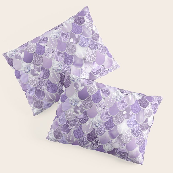 Mermaid Scales, Aesthetic Purple Pillow Sham Gallery Image 3