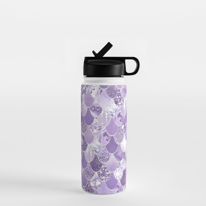 Mermaid Scales, Aesthetic Purple Water Bottle Gallery Image 1