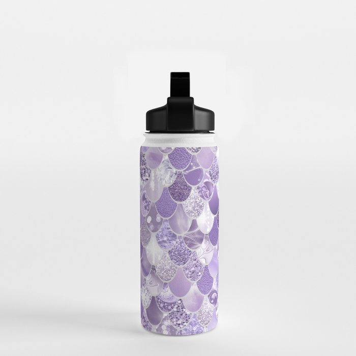 Mermaid Scales, Aesthetic Purple Water Bottle Gallery Image 2
