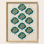 Block-Print Floral Serving Tray Gallery Image 1
