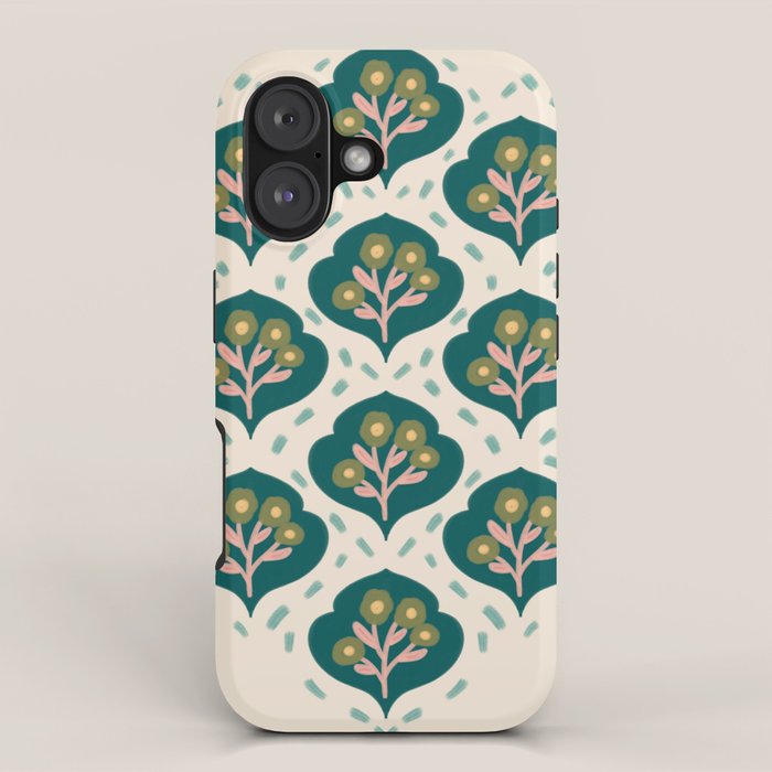 Block-Print Floral iPhone Case Gallery Image 1