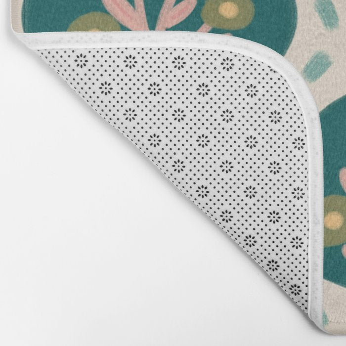 Block-Print Floral Bath Mat Gallery Image 2