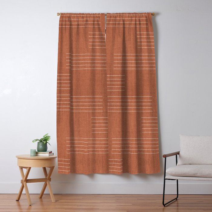 Minimal, Pattern, Boho Prints, Terracotta Window Curtain Gallery Image 5