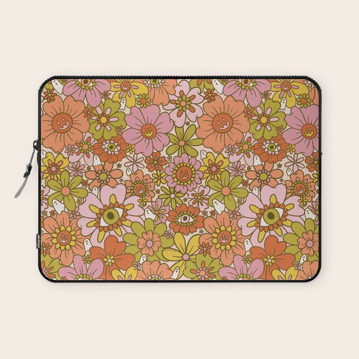 Spooky Groovy Flower Print Laptop Sleeve Gallery Image 1