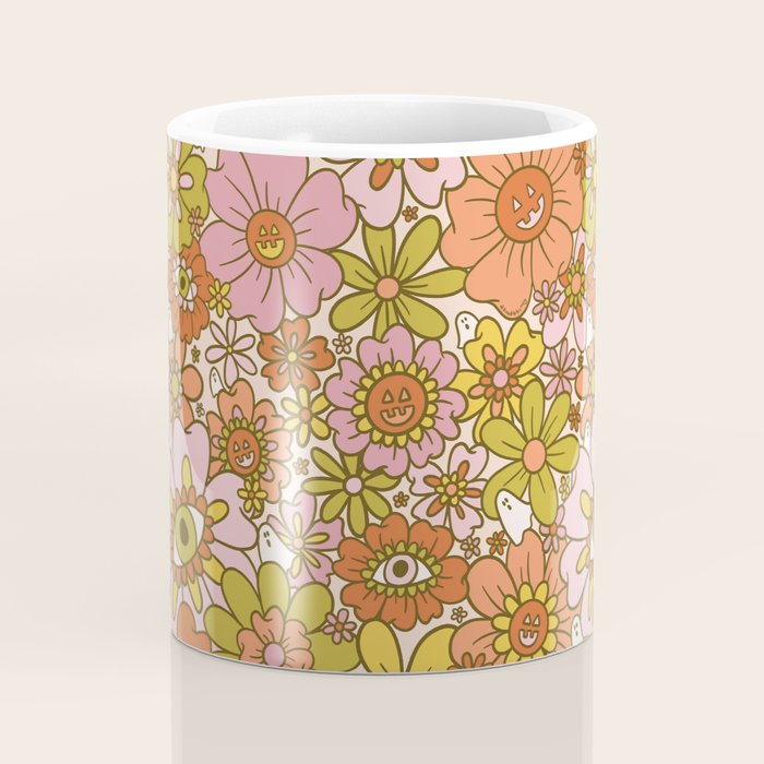 Spooky Groovy Flower Print Coffee Mug Gallery Image 4