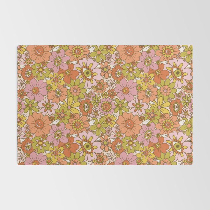 Spooky Groovy Flower Print Rug Gallery Image 2