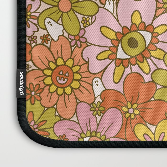 Spooky Groovy Flower Print Laptop Sleeve Gallery Image 3