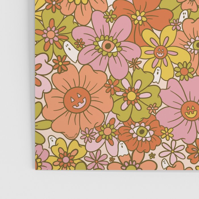 Spooky Groovy Flower Print Poster Gallery Image 3