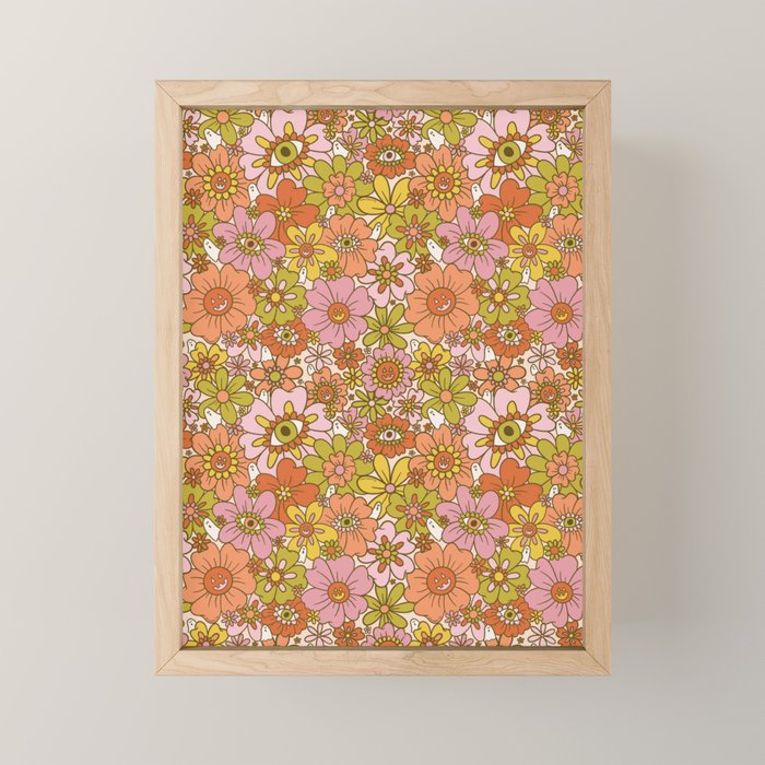 Spooky Groovy Flower Print Mini Art Print Gallery Image 1